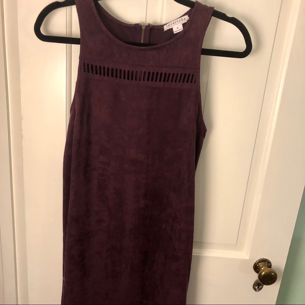 LOVERICHE Plum Purple Suede Dress
